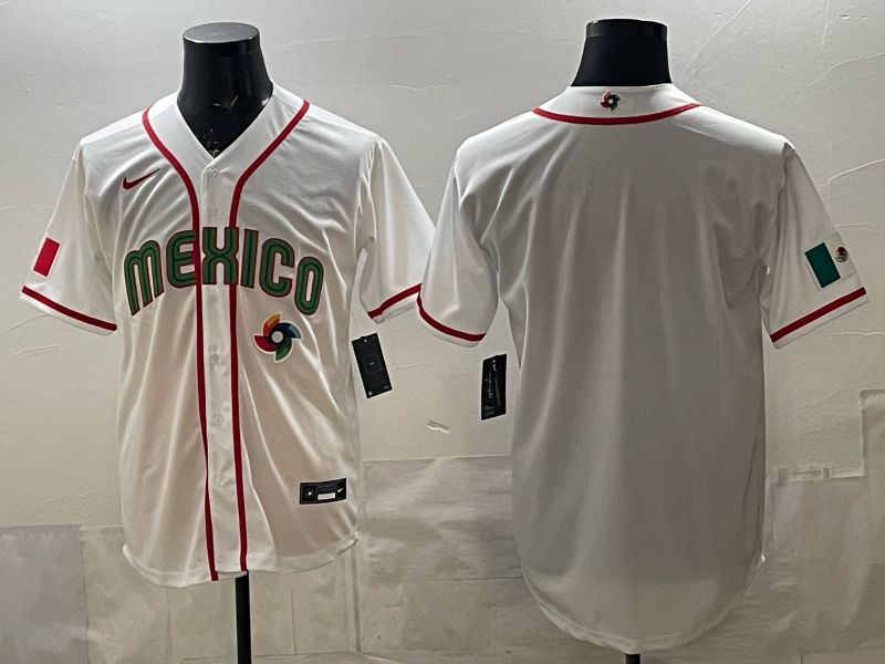 Men 2026 World Cub Mexico Blank White Game Nike MLB Jersey style 003->->MLB Jersey